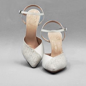 Scarpa Sposa FEDRA tacco e plateau isola Fleur d'Oranger